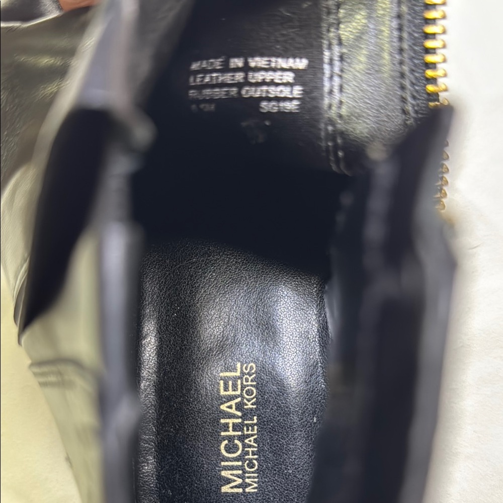Michael Kors Black and Gold Ankle Booties with Streamlined Silhouette - Picture 11 of 11